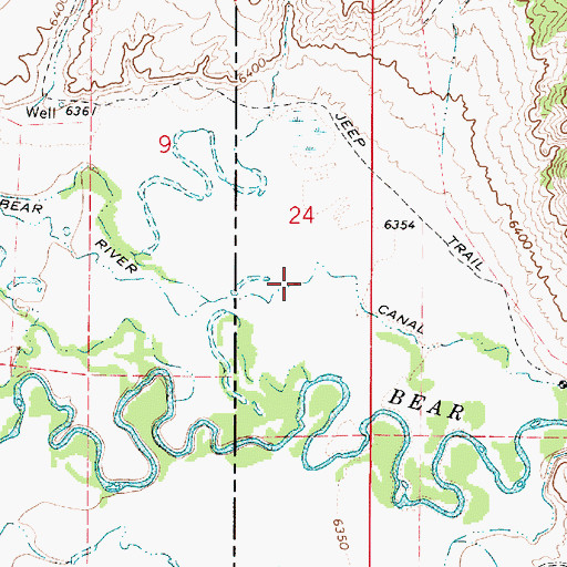Topographic Map of Bear River Canal, WY