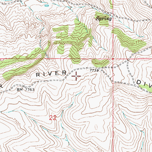 Topographic Map of Bear River Divide, WY