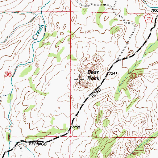 Topographic Map of Bear Rock, WY