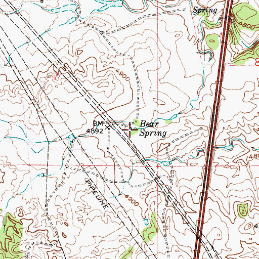 Topographic Map of Bear Spring, WY