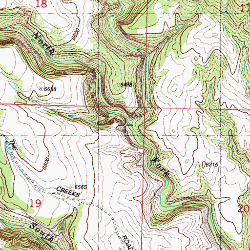 Topographic Map of Beartrap Creek, WY