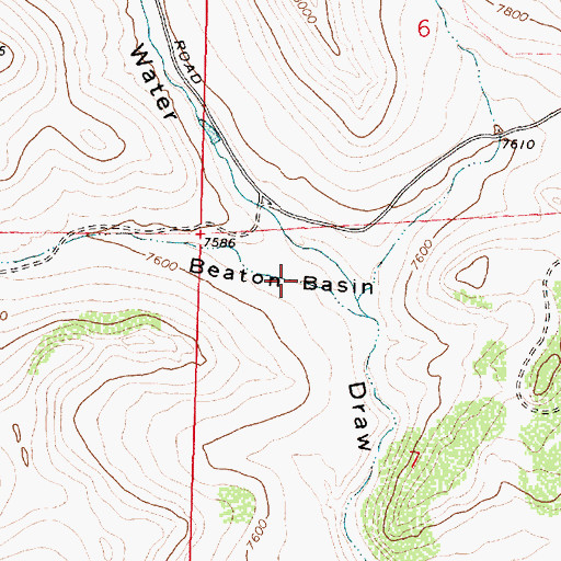 Topographic Map of Beaton Basin, WY