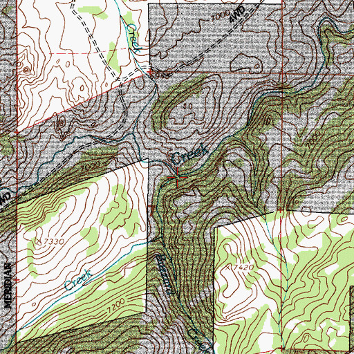 Topographic Map of Beaver Creek, WY