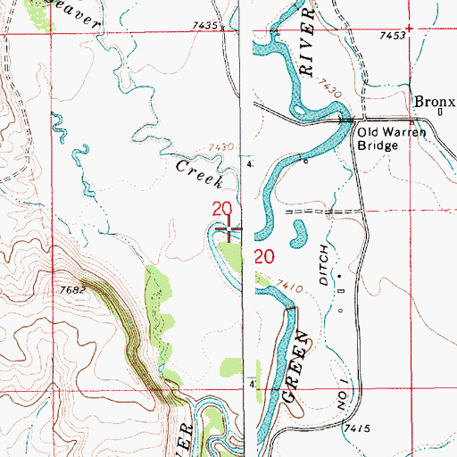 Topographic Map of Beaver Creek, WY