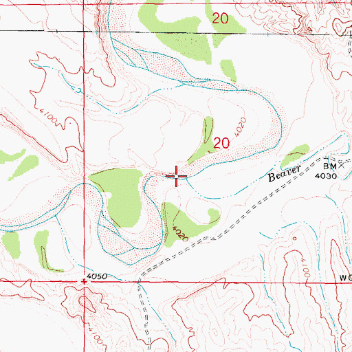 Topographic Map of Beaver Creek, WY
