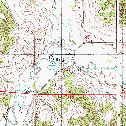 Topographic Map of Beaver Creek, WY