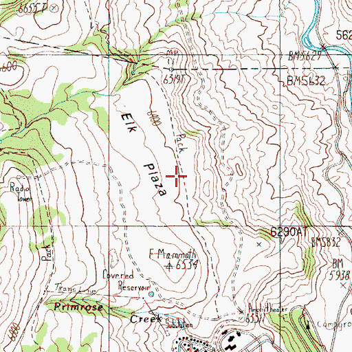 Topographic Map of Beaver Lakes Loop Trail, WY