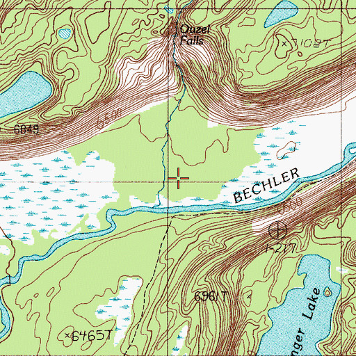 Topographic Map of Bechler Canyon, WY