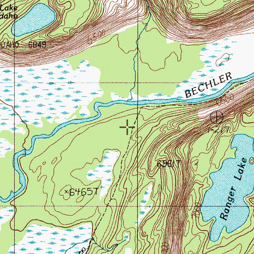 Topographic Map of Bechler River Trail, WY