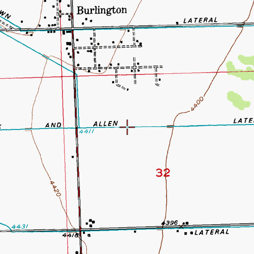 Topographic Map of Beck and Allen Lateral, WY