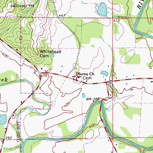 Topographic Map of Berea Cemetery, AL