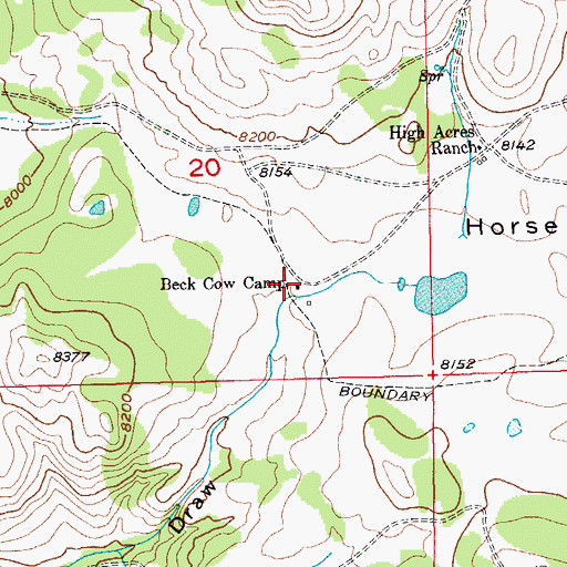 Topographic Map of Beck Cow Camp, WY