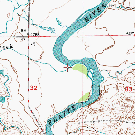 Topographic Map of Bed Tick Creek, WY