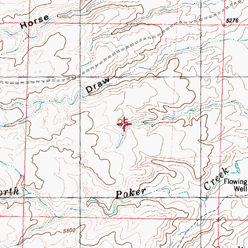 Topographic Map of Bedground Draw, WY