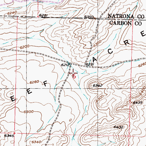 Topographic Map of Beef Acre, WY