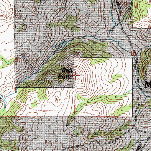 Topographic Map of Bell Butte, WY