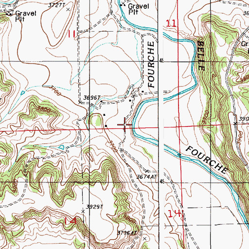 Topographic Map of Belle Ranch, WY