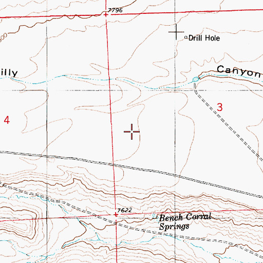 Topographic Map of Bench Corral, WY