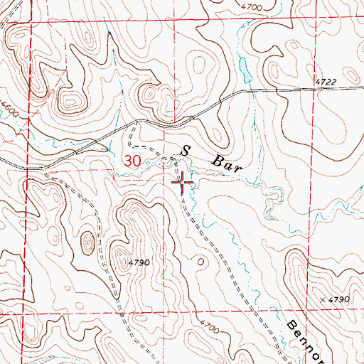 Topographic Map of Bennor Draw, WY