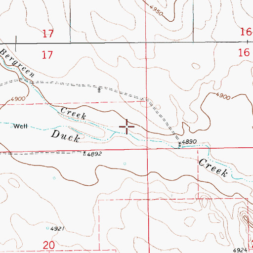 Topographic Map of Bergreen Creek, WY