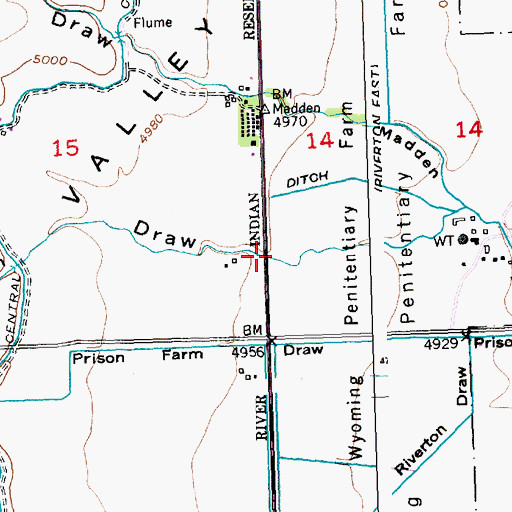 Topographic Map of Berlin Draw, WY