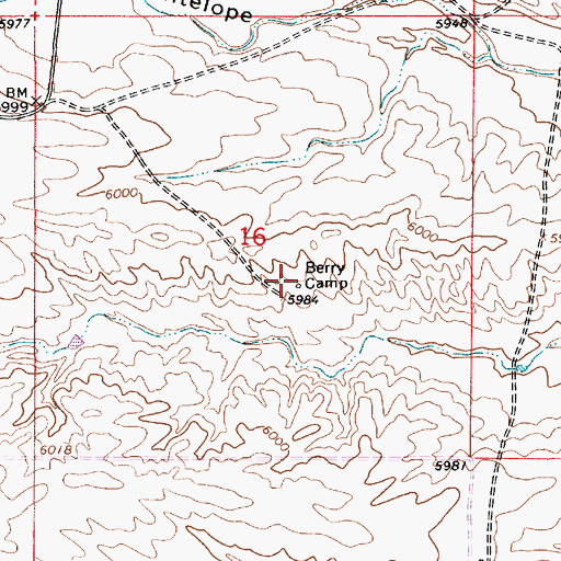 Topographic Map of Berry Camp, WY