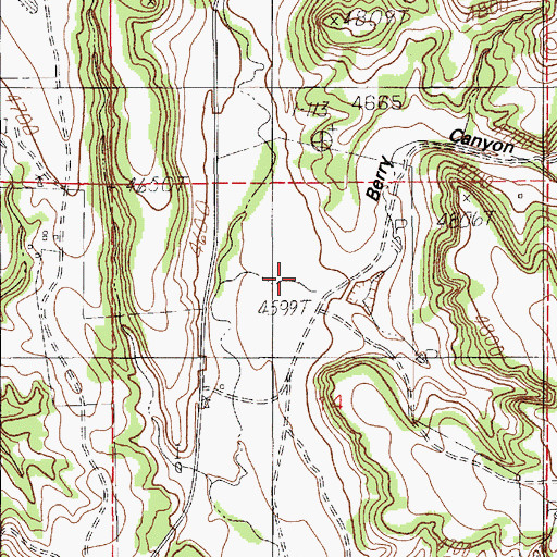 Topographic Map of Berry Canyon, WY
