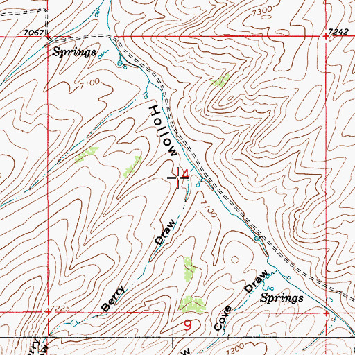 Topographic Map of Berry Draw, WY