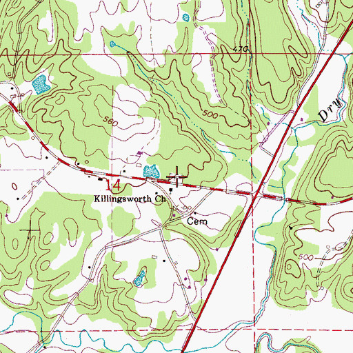 Topographic Map of New River Cemetery, AL
