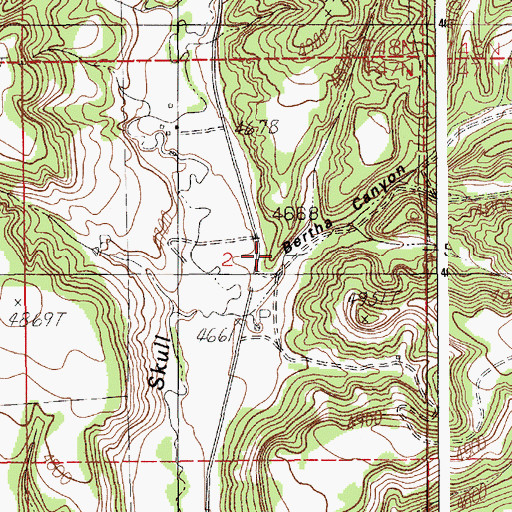 Topographic Map of Bertha Canyon, WY