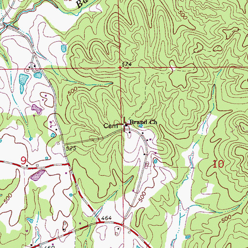 Topographic Map of New River Cemetery, AL
