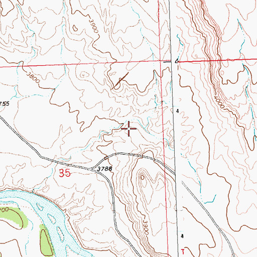 Topographic Map of Bethurem Reservoir, WY