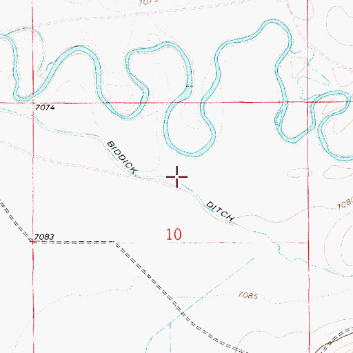 Topographic Map of Biddick Ditch, WY
