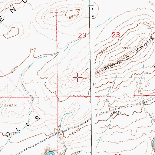 Topographic Map of Big Bend, WY