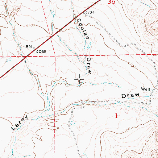 Topographic Map of Big Coulee Draw, WY