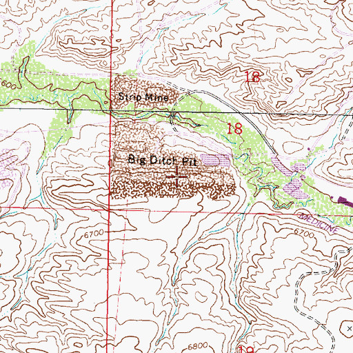 Topographic Map of Big Ditch Pit, WY