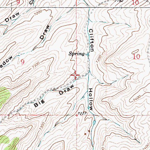 Topographic Map of Big Draw, WY