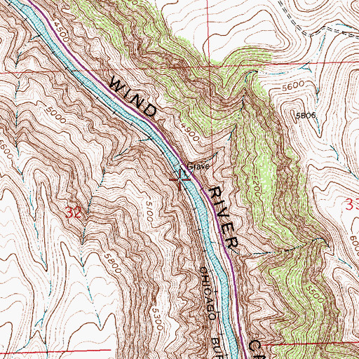 Topographic Map of Big Draw, WY