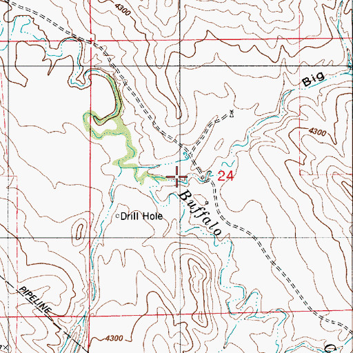 Topographic Map of Big Draw, WY