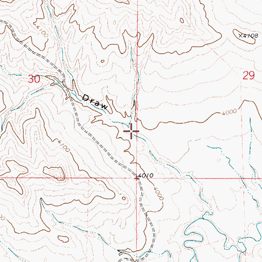 Topographic Map of Big Draw, WY