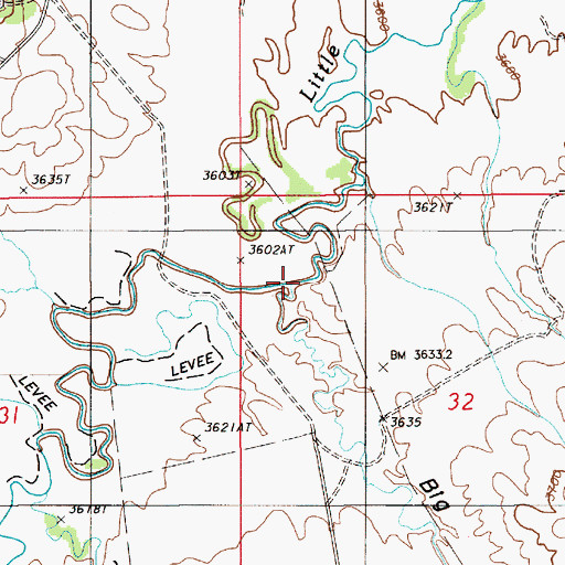 Topographic Map of Big Draw, WY
