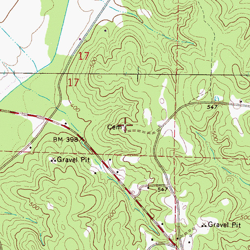 Topographic Map of Harper Cemetery, AL