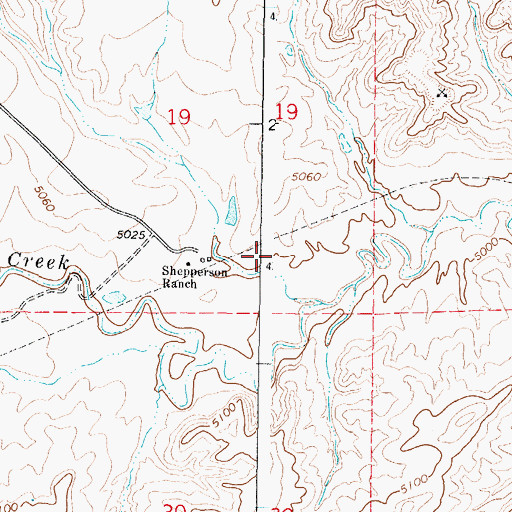 Topographic Map of Big Gulch, WY