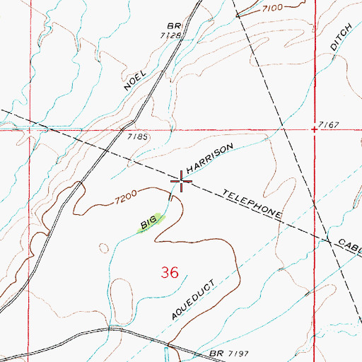 Topographic Map of Big Harrison Ditch, WY