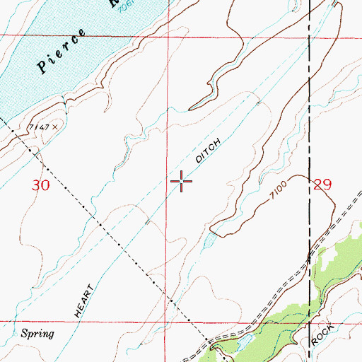 Topographic Map of Big Heart Ditch, WY