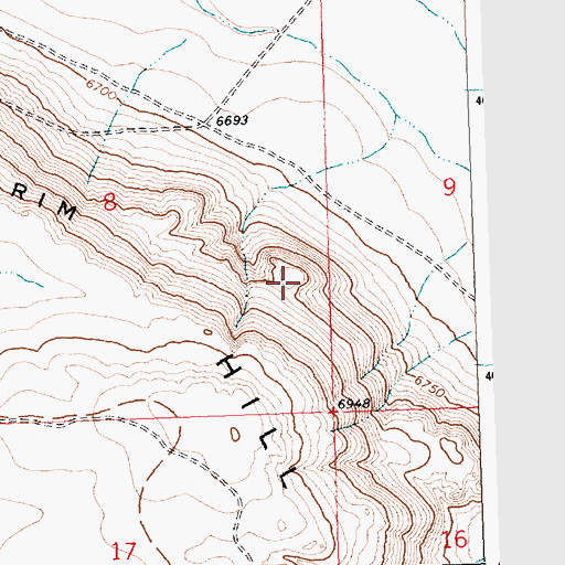 Topographic Map of Big Hill, WY