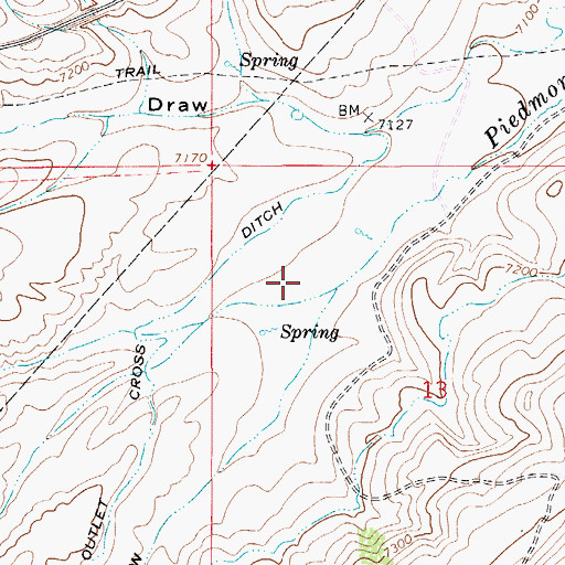 Topographic Map of Big Hollow, WY