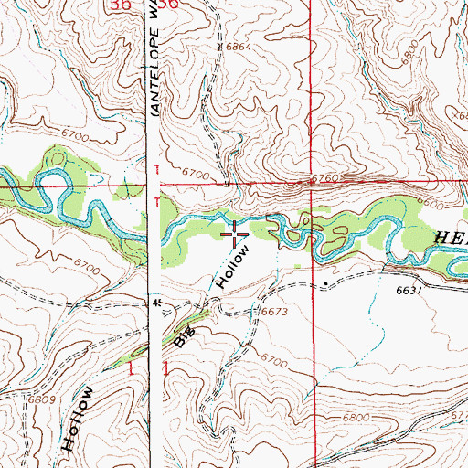 Topographic Map of Big Hollow, WY