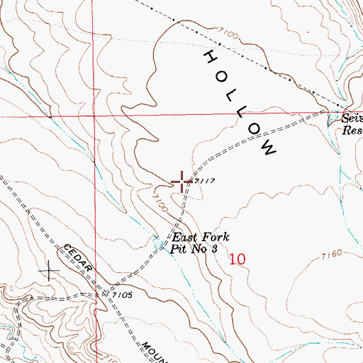 Topographic Map of Big Hollow Bench, WY