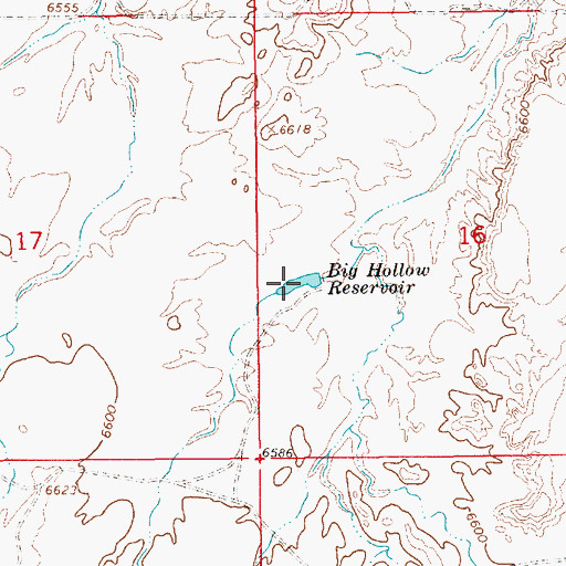 Topographic Map of Big Hollow Reservoir, WY